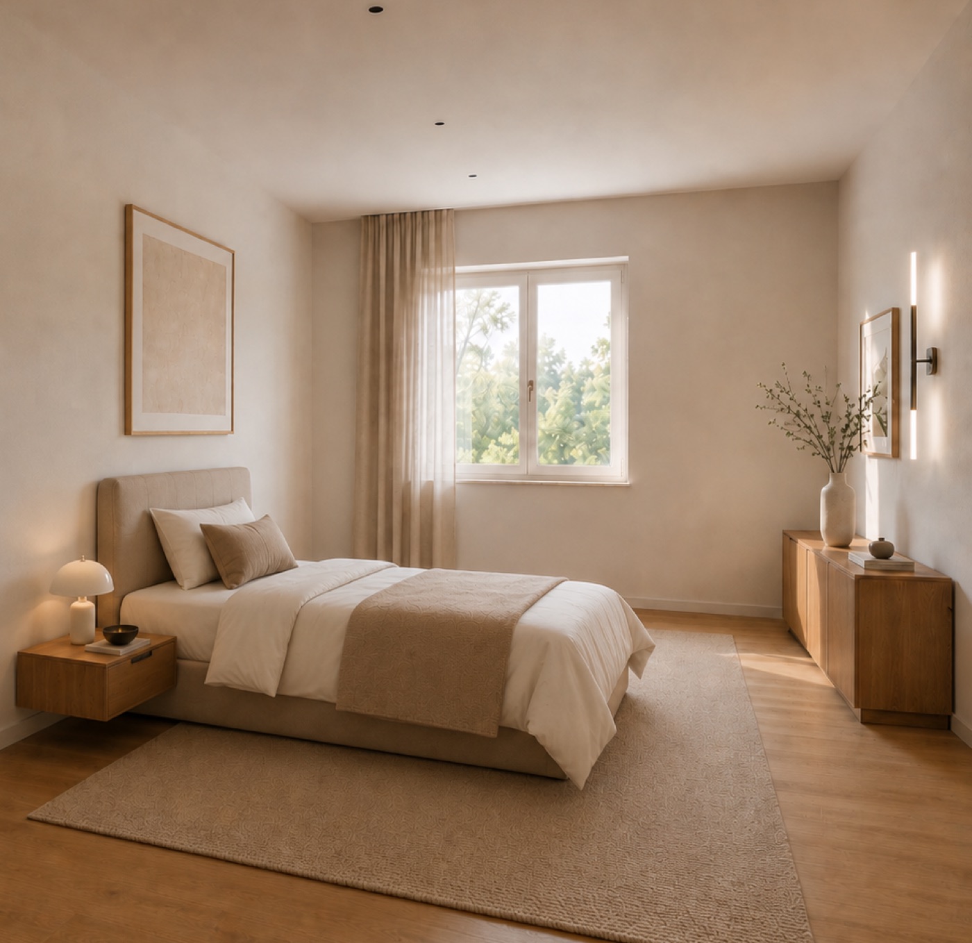 Render della prima camera singola — Villa Olgiate Olona