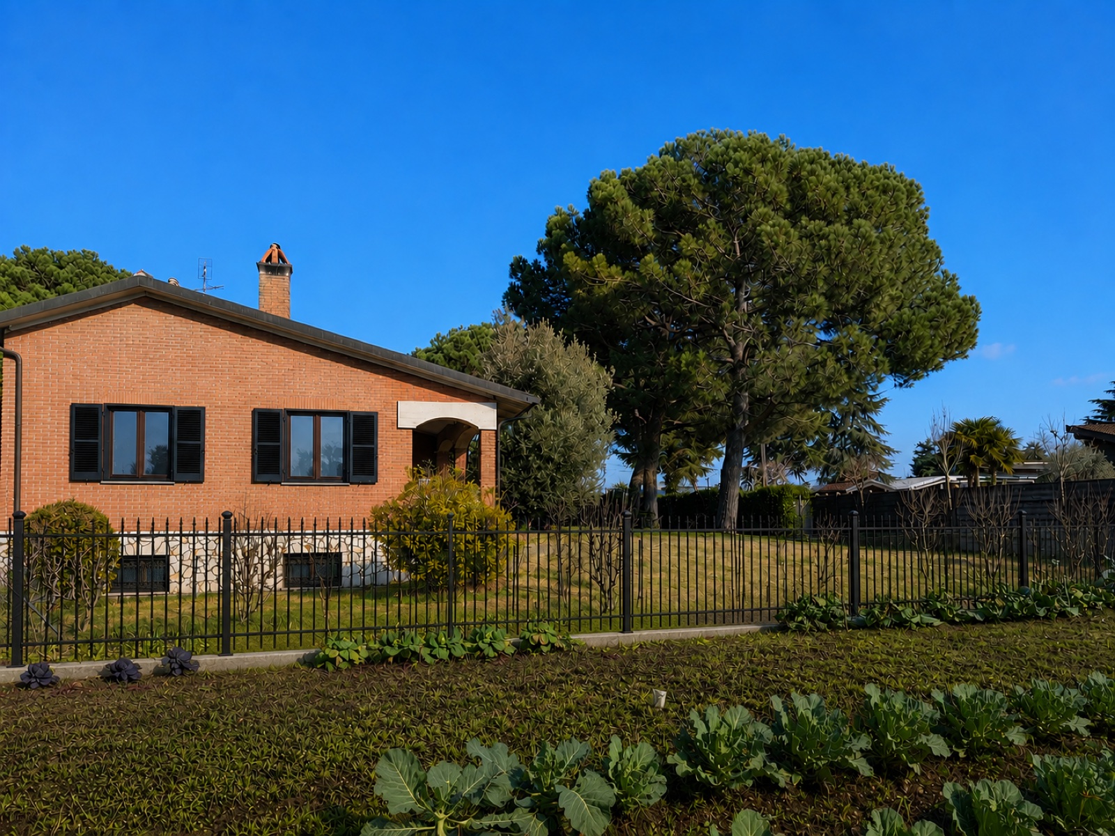 Render dell'esterno con giardino — Villa Olgiate Olona