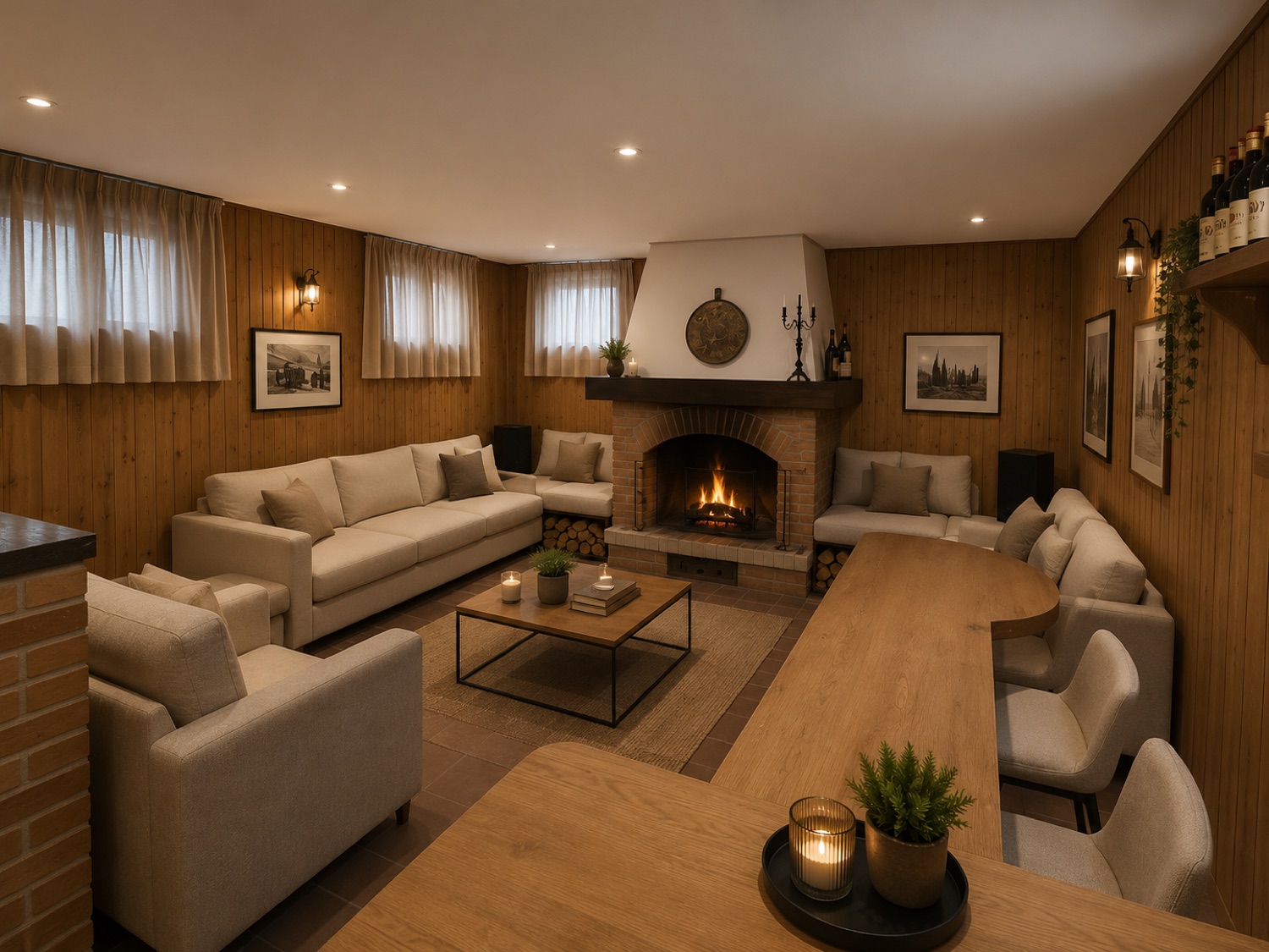 Render del seminterrato — Villa Olgiate Olona