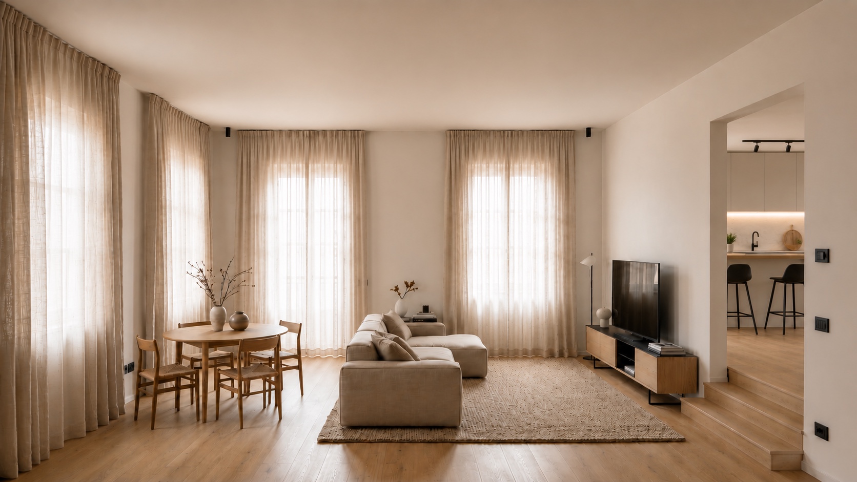 Render della zona giorno — Villa Olgiate Olona